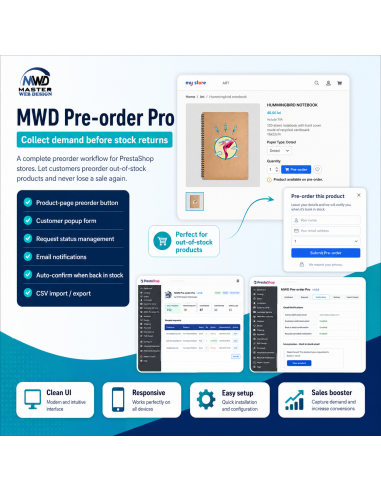 Pre-order and Stock Notification Module for PrestaShop