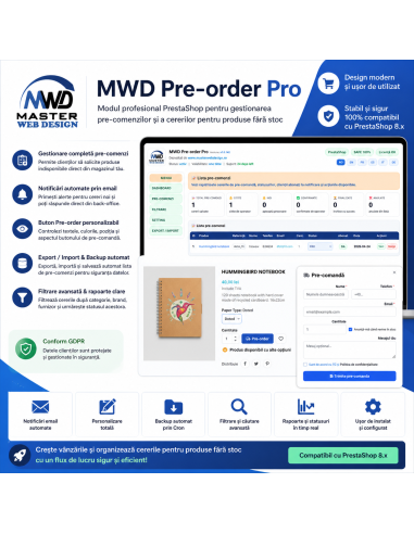 Pre-order and Stock Notification Module for PrestaShop