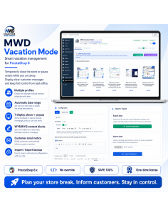 MWD Vacation Mode - Professional vacation management module for PrestaShop