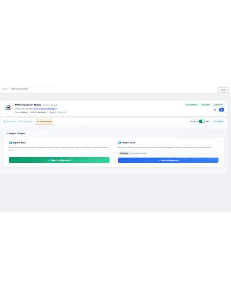 MWD Vacation Mode - Professional vacation management module for PrestaShop
