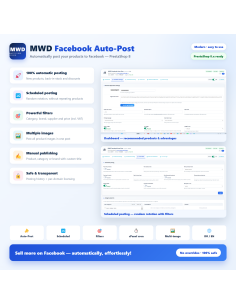 MWD Facebook Auto-Post - Postare automata produse pe Facebook PrestaShop