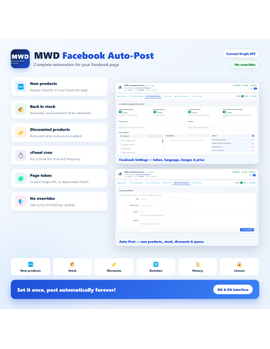 MWD Facebook Auto-Post - Automatic product posting to Facebook PrestaShop