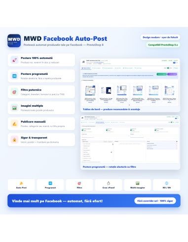 MWD Facebook Auto-Post - Automatic product posting to Facebook PrestaShop