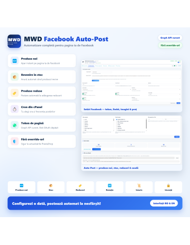 MWD Facebook Auto-Post - Automatic product posting to Facebook PrestaShop