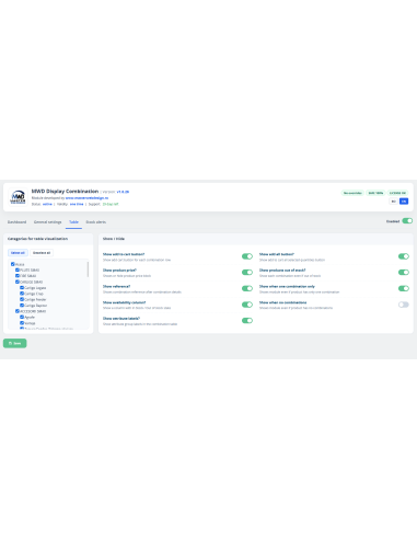 MWD Display Combination – Tabel de Combinatii PrestaShop si Design Responsive