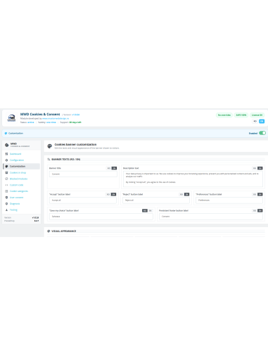 MWD Cookies & Consent - Banner GDPR + Google Consent Mode v2 pentru PrestaShop