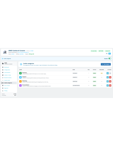 MWD Cookies & Consent - GDPR Cookie Banner + Google Consent Mode v2 for PrestaShop MWD Cookies & Consent - GDPR Cookie Banner + Google Consent Mode v2 for PrestaShop