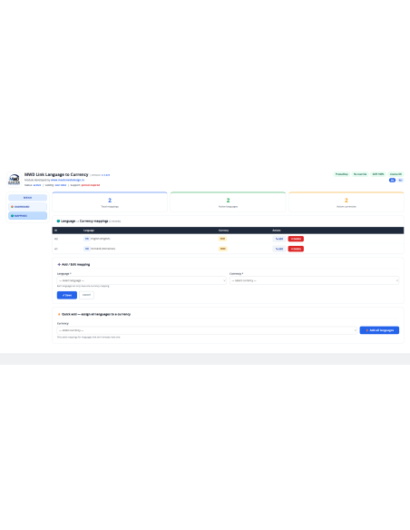 MWD– Automatic Currency Switch by Language