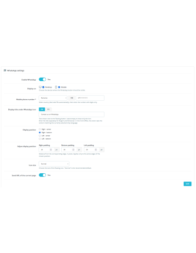 MWD WhatsApp Messenger - Buton WhatsApp Flotant PrestaShop