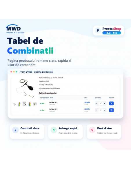 MWD Display Combination – Tabel de Combinatii PrestaShop si Design Responsive