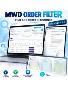 MWD Order Filter PrestaShop module – Filtrare AJAX avansată și coloane configurabile pentru comenzi