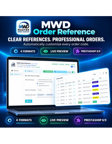 MWD Order Reference PrestaShop - Referințe de comandă personalizate, clare și profesionale