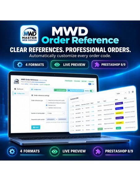 MWD Order Reference PrestaShop - Clear, Professional and Customizable Order References MWD Order Reference PrestaShop - Clear, Professional and Customizable Order References