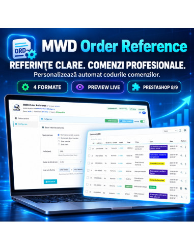 MWD Order Reference PrestaShop - Referințe de comandă personalizate, clare și profesionale