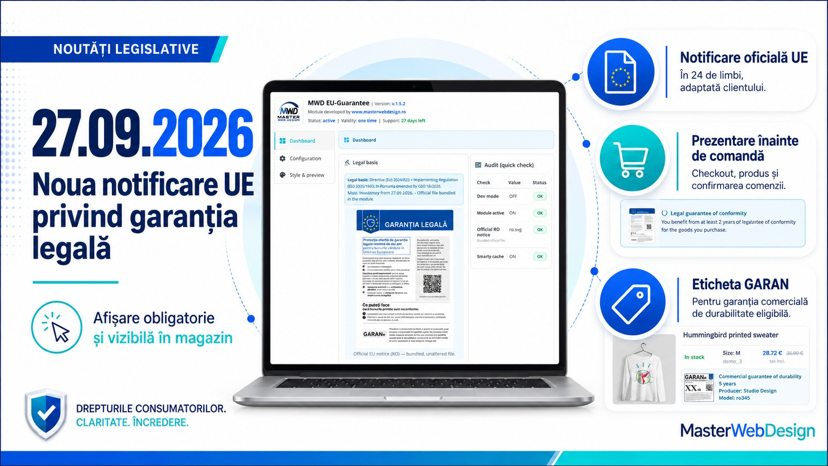 Magazinul tău afișează noua garanție legală UE? Obligații din 27 septembrie 2026